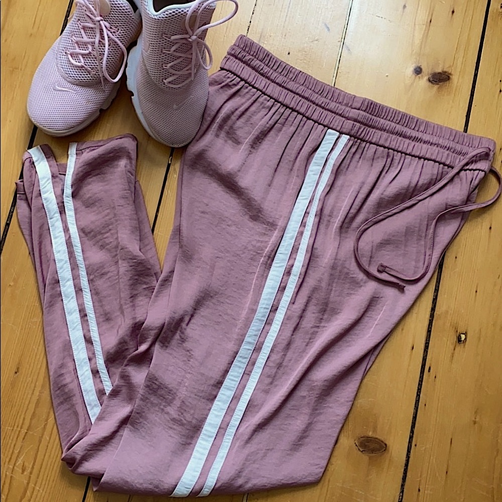 American Eagle Outfitters silky track pants.